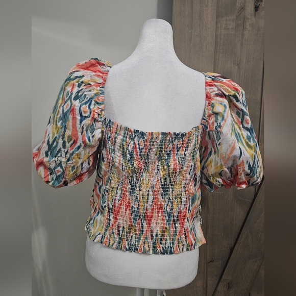 VERONICA M Polly Poplin Puff Sleeve Blouse In Multi Printed. Size XL NWOT - Picture 12 of 13